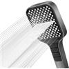 VEHHE Soffione Doccia, 7 Modalità di Getto a Pioggia con Pulsante di Arresto, Regolazione con una Sola Mano e Ugelli in Silicone Antigrippaggio, Soffione Doccia Grande Booster