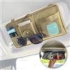 MyGadget Organizzatore Parasole per Auto in Smilpelle - Organizer con Tasca interna - Accessorio Portaoggetti anti-caduta per Viaggi in Macchina - Crema