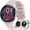 Erkwei Smartwatch Donna Chiamata Notifiche WhatsApp 3 Cinturini Smart Watch per Android iOS Orologio Fitness Contapassi Monitor del SpO2/Sonno 24/7 Cardiofrequenzimetro