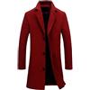 TDEOK Cappotto invernale da uomo, lungo, da lavoro, slim fit, cappotto da uomo, trench monopetto, giacca western, giacca invernale da lavoro, classico, per lavoro, tempo libero, Colore: rosso, L