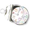 BRISA VW Collection - Volkswagen Orologio da tavolo, orologio magnetico, MyClock anche personalizzabile, regalo fotografico Campervan T1 Bus design (Silhouette/Bianco)