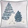 furn. Arcticus Bear Cuscino Imbottito Di Poliestere (Blu - 45x45cm) | Natale Inverno Famiglia Di Orsi Polari Velluto Retro In Pile Bordo Profilato Cuscino Festivo