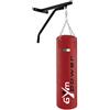 GYM POWER Promo Pack con Sacco Boxe Rosso 120x40 cm Peso 40 kg e Supporto a Parete in Acciaio