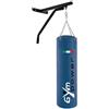 GYM POWER Promo Pack con Sacco Boxe Blu 160x40 cm Peso 50 kg e Supporto a Parete in Acciaio
