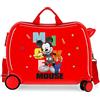Disney Mickey's Party - Valigia per bambini rossa 50 x 38 x 20 cm rigida ABS chiusura a combinazione laterale 34 l 3 kg 4 ruote bagaglio a mano