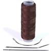 hair2heart Strumenti per extension - Set Tressier con ago e filo per il metodo di tessitura per le estensioni, per l'allungamento dei capelli, per attaccare le trame - Marrone
