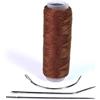 hair2heart Strumenti per extension - Set Tressier con ago e filo per il metodo di tessitura per le estensioni, per l'allungamento dei capelli, per attaccare le trame - marrone chiaro