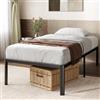Zinus Van Letto 90x190 cm - Altezza 41 cm con spazio sotto il letto - Telaio letto in metallo - Nero