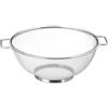 Relaxdays Scolapasta in Acciaio, Maglia Stretta, con Manici & Base Rotonda, Lavabile in Lavastoviglie, Ø 26 cm, argento