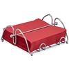 Relaxdays Portatovaglioli, con Peso, per Salviette 33x33, Aspetto Acciaio, Dispenser da Tavolo o Bancone,Metallo,argento