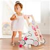 Haus Projekt Carrello Primi Passi Rosa, Girello Bambina di Legno Rosa, Carrellino Primi Passi Legno, Giocattoli per Bambini 1 anno, Regali di Primo Compleanno per Bambini, Regalo di Pasqua