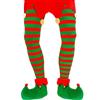 W WIDMANN MILANO Party Fashion - Collant da uomo, a righe, 70 DEN, elfi, Babbo Natale, Natale