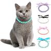 Ranphy Collana di perle per animali domestici per cani di piccola taglia e gatti regolabile con perle fantasia per animali domestici gioielli Bling strass collare con papillon chihuahua York