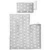 roba Biancheria da Lettino Set 2 Pezzi Little Stars - Copripiumino 100 x 135 cm - Federa 40 x 60 cm - 100% Cotone - Doubleface - Motivo con Stelline - Grigio e Bianco