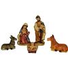 Generico Set MINI Natività 5 pz da h. 7 cm Presepe Statuine in Resina Classica con 5 soggetti Idea Regalo Personaggi Giuseppe Maria Gesù Bambino Asinello Bue Sacra Famiglia Grande