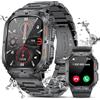LIGE Orologio Smartwatch Uomo, 1.95 AMOLED Schermo Smart Watch con 24/7 Frequenza Cardiaca, Pressione Sanguigna, SpO2, Monitor del Sonno per Android iOS, 100+ Sports, IP68, Chiamate, Sempre Attivo