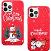 Phoona [2 Pezzi] Natale Cover per Xiaomi Redmi 9C 4G / 9C NFC / 10A 6,53, Custodia in Silicone Rosso Matte con Neve Natalizia Modello Disegni, Ultra Sottile Morbido TPU Antiurto Case Protettiva
