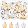 SUPERFINDINGS 40pcs Bianco Stampaggio Ciondoli Messaggio Parola Tag in Acciaio Inox con Anelli di salto Dorati e Acciaio Inossidabile Colore Tag Charms 10mm di Diametro