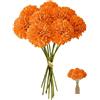 MUYAPAY Fiori di Ortensia Artificiale,12 Pezzi di Fiori di Palla di crisantemo di Seta,Bouquet Di Ortensia Finte,Ortensie Artificiali con steli,per Bouquet di Nozze,Casa,Giardino,Ufficio(Arancia)