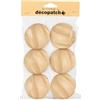 Décopatch NO064C - Un set di 6 supporti in carta masticata marrone, sfere intrecciate da appendere, diametro 6,5 cm