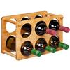Relaxdays Cantinetta in Bambù, 6 Bottiglie di Vino, Porta Vino da Tavolo, Espsoitore da Cucina, 21x32x18,5 cm, Naturale