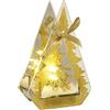 Flair Flower Oggetto decorativo decorativo in vetro con luce LED, mini albero di Natale artificiale, luce d'atmosfera, decorazione natalizia 3D, decorazione da tavolo, decorazione 3D, decorazione da tavolo,