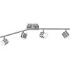 RL LIVE YOUR LIGHT Reality Leuchten Roubaix Lampada da soffitto 4 W, Balken 4-flammig Nickel Matt