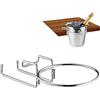 Relaxdays Champagne Cooler, portabottiglie per vino freddo da tavolo, Ø 18 m, poco ingombrante, per spumante, in ferro, argento