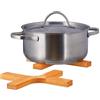 Relaxdays Sottopentole in bambù, Set 2 Supporti Pieghevoli in Legno, per Pentole, Padelle, Lavabili, LxP 18x14, Naturale