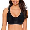 YIANNA Donna Post Operatorio Reggiseno Sportivo Chiusura Frontale Senza Ferretto Mastoplastica Reggiseni Contenitivo Sports Bra Beige,128 Size S