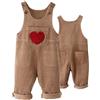 Happy Cherry Salopette Neonati di Velluto a Coste Tuta Pantaloni Unisex Bambini con Bottoni Bretelle Comodo Pagliaccetto Senza Maniche con Tasche 18-24 Mesi