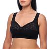 frugue Reggiseno Cotone Senza Ferretto Taglie Forti Contenitivo Donna Nero IT 8J (EU 105J)