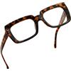 Eyekepper Occhiali da Lettura Alla Moda Donna - Lettori Quadrati Grande Tartaruga +1.25