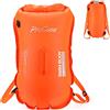 ProCase Swim Buoy - Doppio airbag con sacco a secco da 35 l, gonfiabile, con tracolla, segnale visibile, per boa di sicurezza, arancione, Colore: arancione., 41.9 x 20.1 x 3 cm
