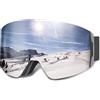 Carfia Occhiali da Sci Uomo per Occhiali Indossatori 100% UV400-Protezione Occhiali da Neve anti-nebbia Occhiali da Snowboard Occhiali da sci