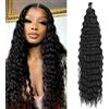 Dsoar Capelli a Torsione Profonda all'Uncinetto Onda d'Acqua Torsione Fasci di Capelli Sintetici Ricci Che Intrecciano l'Estensione dei Capelli Ombre, 26 Pollici 3 Packs