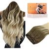 DOORES Extension Capelli, 35cm 14 Pollici 80g Castano Sabbia al Biondo Platino, Extension Capelli Veri Tessitura Remy Capelli Bundles Extension Lisci Human Hair