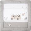 roba Set Biancheria da Lettino 2 Pezzi Safaribus - Copripiumino 80 x 80 cm - Federa 40 x 35 cm - Cotone Puro - Motivo Animali - Marrone/Bianco
