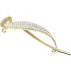 Righe e Pois - FERMAGLIO PER CAPELLI SOTTILE CM 10 IN METALLO CON PERLE O STRASS - fermaglio per capelli elegante (Perle)