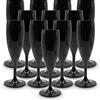 DOJA Barcelona | Bicchieri Flute Plastica Champagne 160ml | 12 Pezzi | Flute in Plastica Neri | 195x68x2 mm | Flute Plastica Policarbonato Lavabili | Calici Flute Prosecco, Spumante, Aperitivo