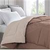 Home Tresor - Trapunta Letto Singolo Invernale Pesante 350 gr/mq Tinta Unita Bicolore, Piumone Una Piazza Colorato Reversibile Double Face Ampia Misura Cm. 180x260 (Panna/Marrone)