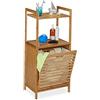 Relaxdays Mobile Portabiancheria, Mobiletto Bagno in Bambù con Cesta per Biancheria, HLP 100 x 45,5 x 33,5 cm, naturale
