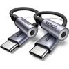 UGREEN Adattatore USB C a Jack 3,5 mm 2 Pack Chip DAC Tipo C Connettore per Cuffie Compatibile con iPhone 17 Pro Max Air Galaxy S25 Ultra Pixel 9 XL iPad Air MacBook