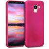 kwmobile Custodia Compatibile con Samsung Galaxy J6 Cover - Back Case Morbida - Protezione in Silicone TPU Effetto Metallizzato rosa metallizzato