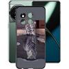 HGJTF Cover per OnePlus 11 5G (6.7), Custodia per Telefono Antiurto in Morbido Silicone Nero, Ultra Sottile TPU Bumper Protettiva Case per OnePlus 11 5G - L'ombra del gatto