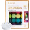 GuirLED Ghirlanda luminoso a LED per batuffoli di cotone USB - Telecomando wireless - Luce notturna per bambini 2h - Adattatore di alimentazione doppio USB 2A incluso - 4 intensità - 32 sfere 4,8 m - Arlequin