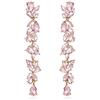 EVER FAITH Strass cristallo lampadario pendolare orecchini art deco marquise teardrop lunga pendenza a goccia per donna sposa matrimonio prom chiaro tono argento, Cristallo, Zirconia cubica