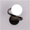 KRIPINC Applique Sfera Vetro Design a Spirale per Camere da Letto, Nero