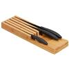 Relaxdays Inserto Portacoltelli da Cassetto in bambù, Organizer per 5 Coltelli, Organizzatore, 3,5 x11x39 cm, Naturale