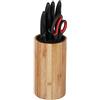 Relaxdays Ceppo Portacoltelli, Vuoto, con Setole, Spazio per 10 Coltelli, Universali, HxD 23x12,5 cm, Legno Naturale